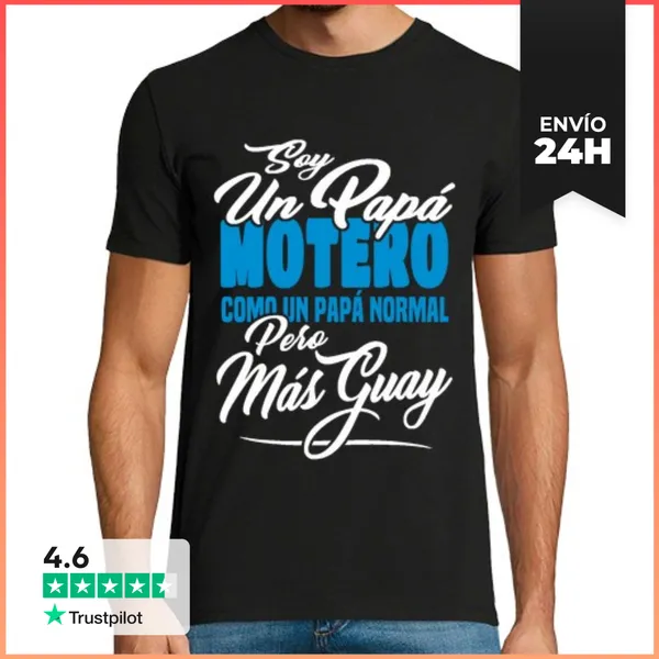 Camiseta Hombre Clásica Un Papá Motero LaTostadora
