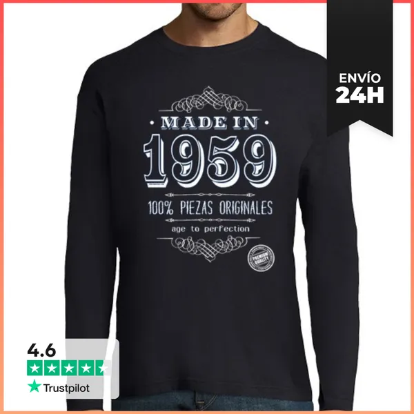 Camiseta Hombre Manga Larga Made In 1959 LaTostadora