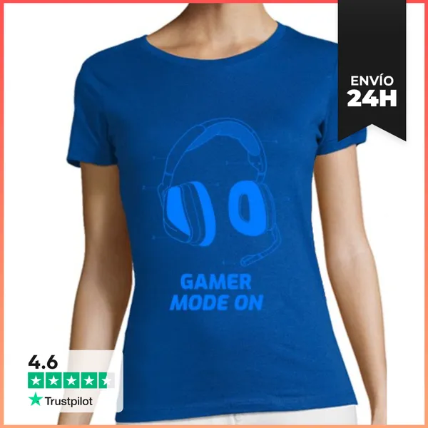 Camiseta Mujer Clásica Gamer Mode On LaTostadora