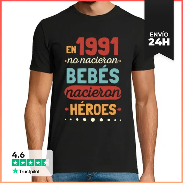 Camiseta Hombre Clásica En 1991 No Nacieron Bebés, Nacieron