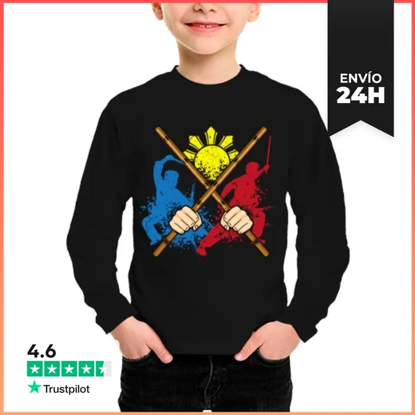 Camiseta Manga Larga Para Niños Eskrima Arni Kali Artes Marciales