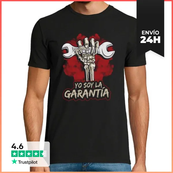 Camiseta Hombre Clásica Yo Soy La Garantía Llave Mecánico Taller