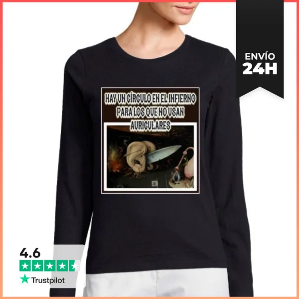 Camiseta Mujer Manga Larga Círculo En El Infierno LaTostadora