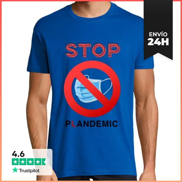 Camiseta Hombre Clásica Stop Plandemic LaTostadora