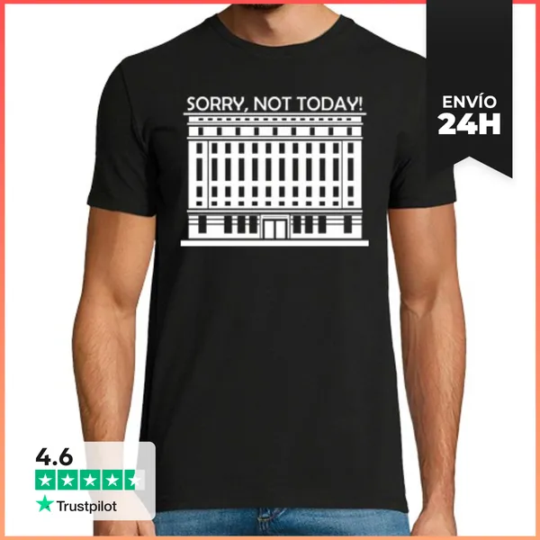 Camiseta Hombre Clásica BERGHAIN SORRY NOT TODAY BLANCO