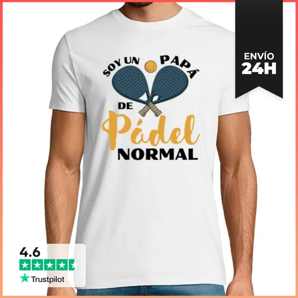 Camiseta Hombre Clásica Papá De Pádel Divertido Padel Regalo