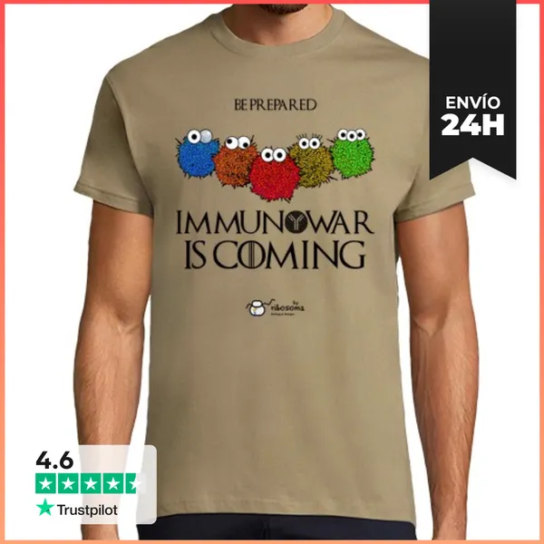 Camiseta Hombre Clásica Immunowar Is Coming (fondos Claros)