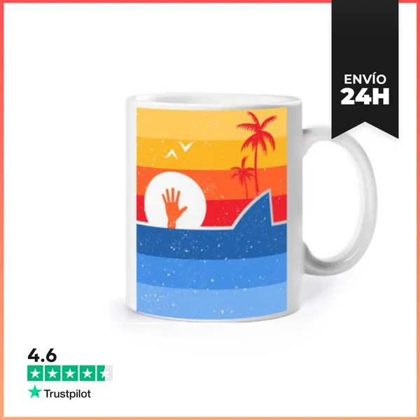 Taza Ataque Tiburon Retro LaTostadora