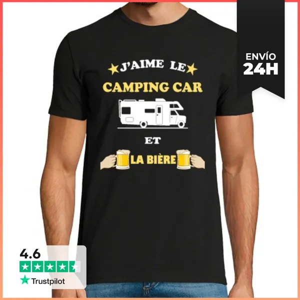 Camiseta Hombre Clásica Camiseta De Autocaravana, Me Encanta La
