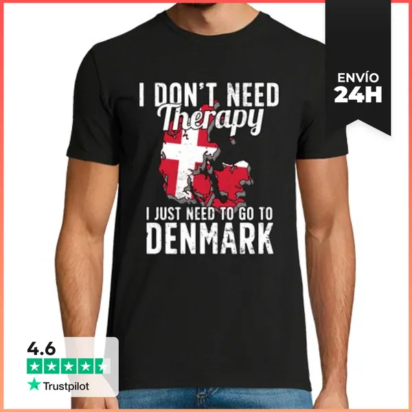 Camiseta Hombre Clásica Bandera De Dinamarca I Souvenirs Danese