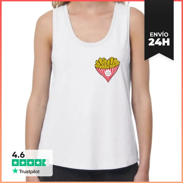 Camiseta Mujer Sin Mangas, Loose Fit Mi Corazón