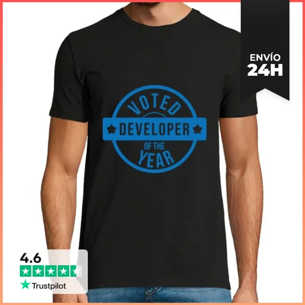 Camiseta Hombre Clásica Hombre Desarrollador Camisa Friki Del Año