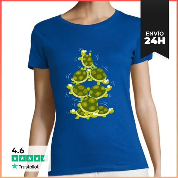 Camiseta Mujer Clásica Tortugas Acróbatas LaTostadora
