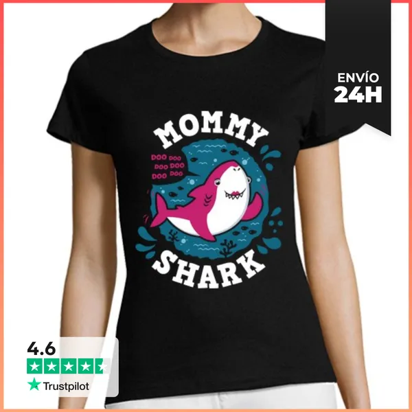 Camiseta Mujer Clásica Mommy Shark LaTostadora