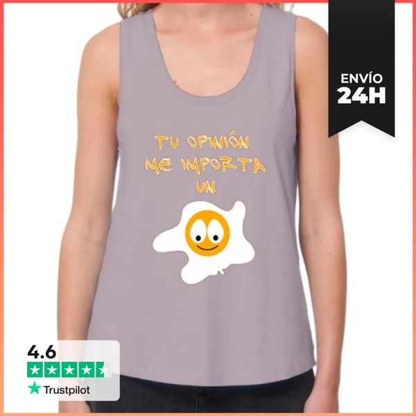 Camiseta Mujer Sin Mangas, Loose Fit Tu Opinión Me Importa Un