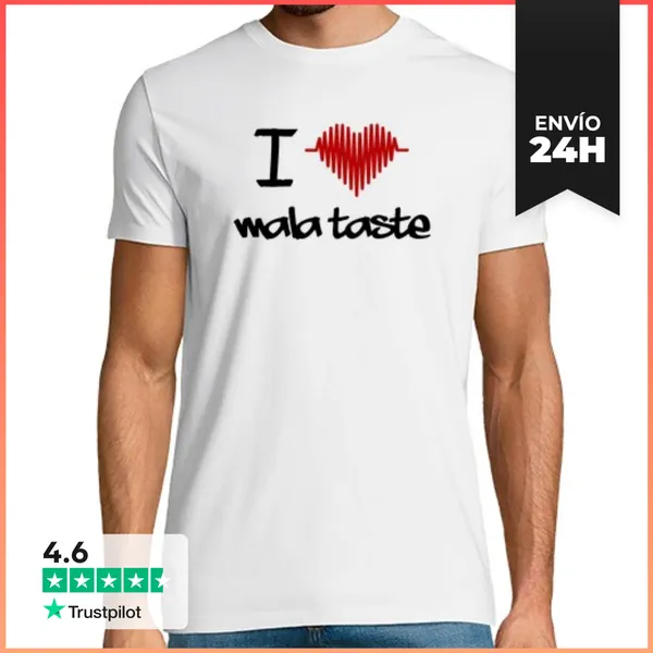 Camiseta Hombre Clásica Mala Taste Blanca Manga Corta LaTostadora