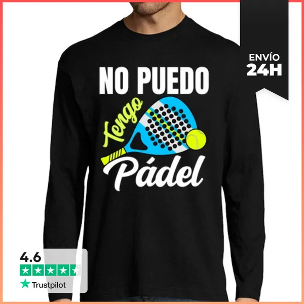 Camiseta Hombre Manga Larga No Puedo Tengo Padel LaTostadora