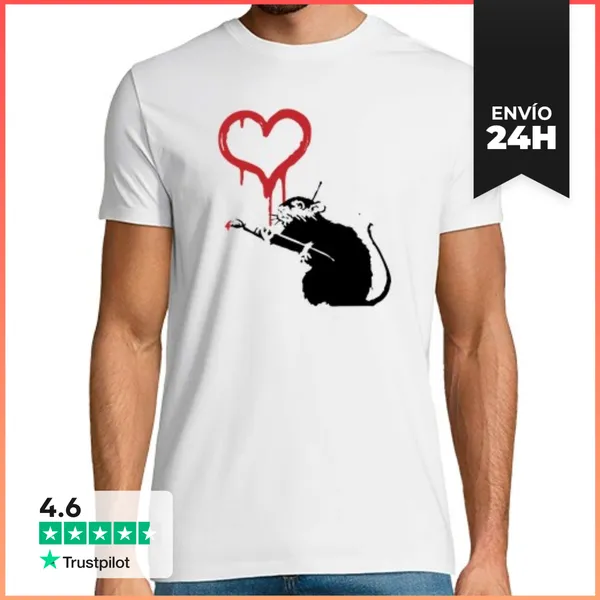 Camiseta Hombre Clásica Rat Love LaTostadora