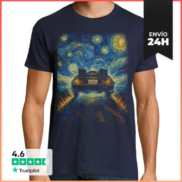 Camiseta Hombre Clásica Back To Starry Night LaTostadora