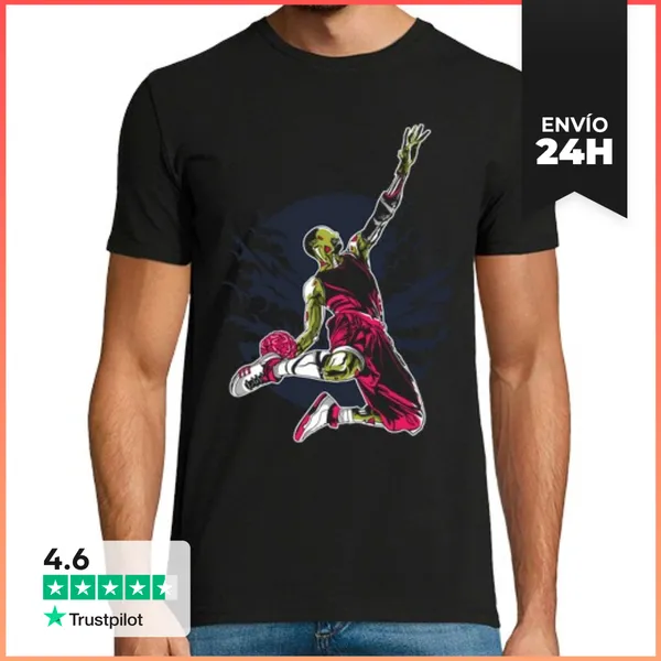 Camiseta Hombre Clásica Zombie Slam Dunk LaTostadora