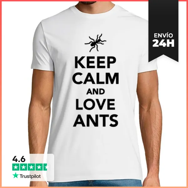 Camiseta Hombre Clásica Evitar Que Las Hormigas Calma Y Ame