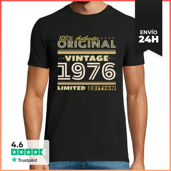 Camiseta Hombre Clásica 1976 50 Años Regalo Vintage De Cumpleaños
