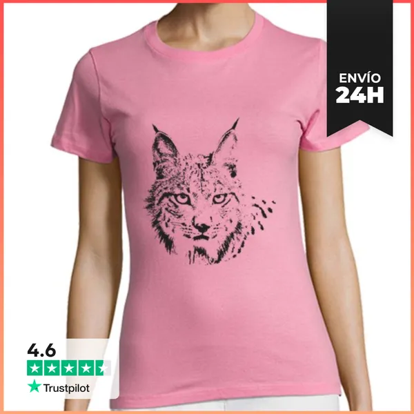 Camiseta Mujer Clásica Lince-tinta Negra LaTostadora