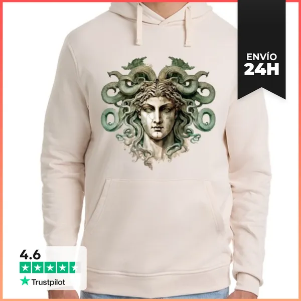 Sudadera Unisex Con Capucha Medusa La Gorgona Dibujo Foto