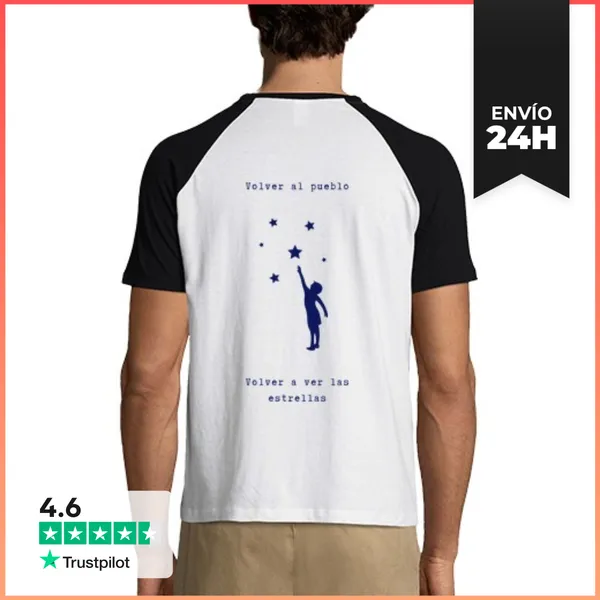 Camiseta Hombre, Estilo Béisbol Volver Al Pueblo LaTostadora