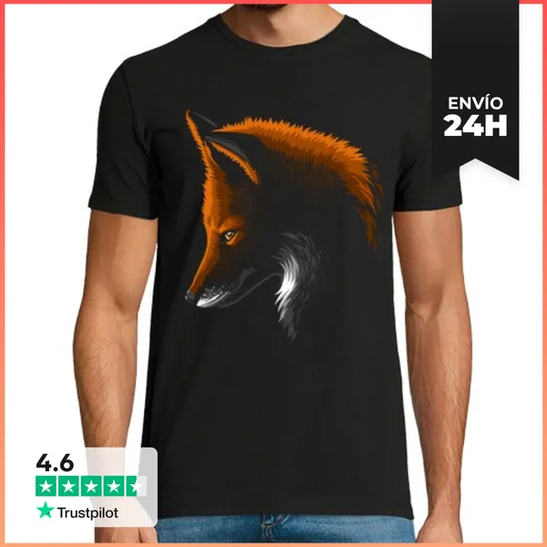 Camiseta Hombre Clásica Zorro En La Sombra LaTostadora