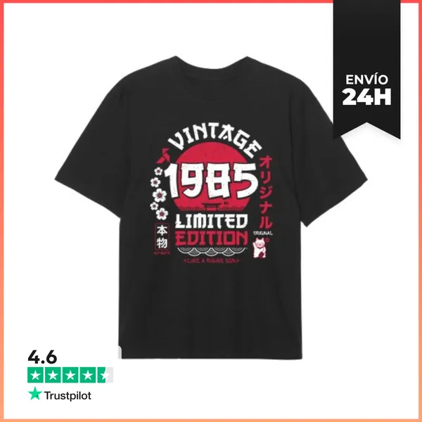 Camiseta Oversize Vintage 1985 Rising Sun LaTostadora