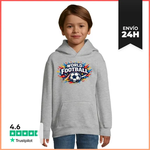 Sudadera Para Niños Con Capucha Fútbol Mundial LaTostadora