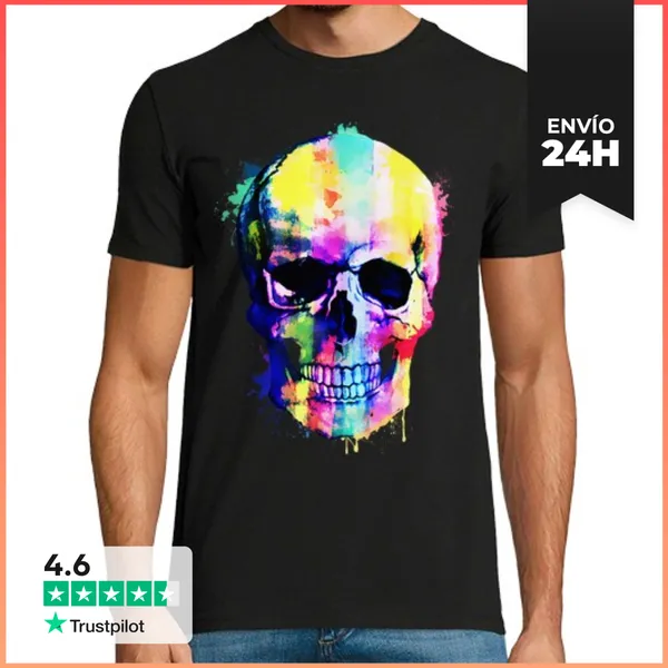 Camiseta Hombre Clásica Skull Art LaTostadora