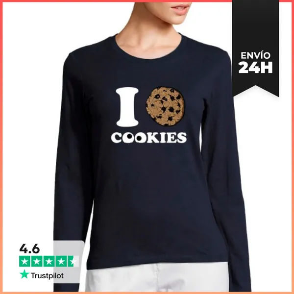 Camiseta Mujer Manga Larga I Love Cookies LaTostadora