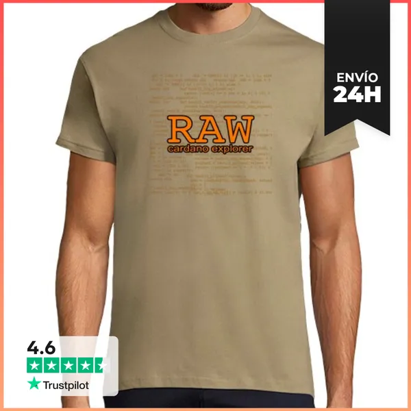 Camiseta Hombre Clásica Raw Cardano Explorer LaTostadora