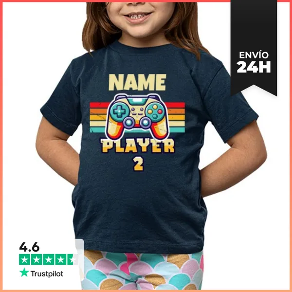 Camiseta Clásica Para Niños Camiseta Player 2 Nombre