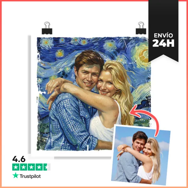 Póster Cuadrado Efecto Pintura Van Gogh Póster Con Foto