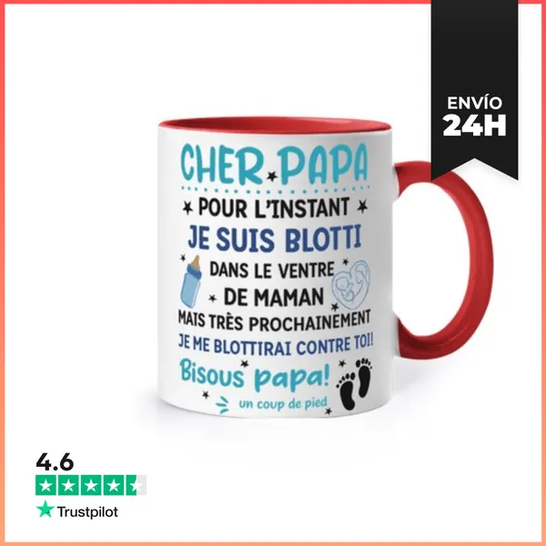 Taza De Colores Taza Futuro Papá Idea Regalo Anuncio LaTostadora