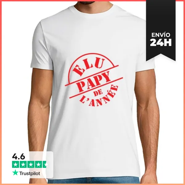 Camiseta Hombre Clásica Abuelo Elegido Del Año / Abuelo / Abuel