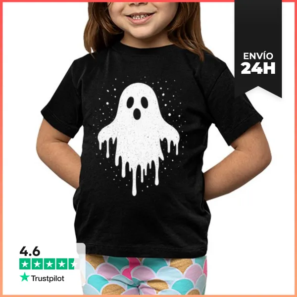 Camiseta Clásica Para Niños Fantasma Derretido Halloween Graffiti
