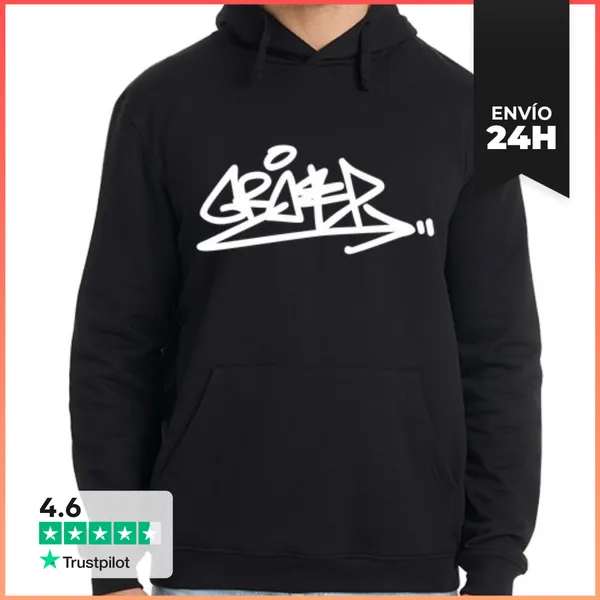 Sudadera Unisex Con Capucha GRAFX By OX Wall Blanco 2 LaTostadora