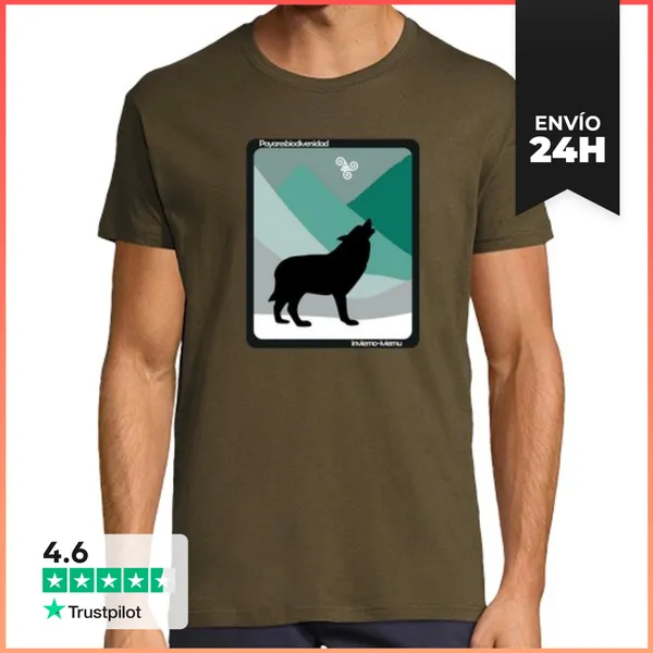 Camiseta Hombre Clásica Invierno Payares Lobo LaTostadora