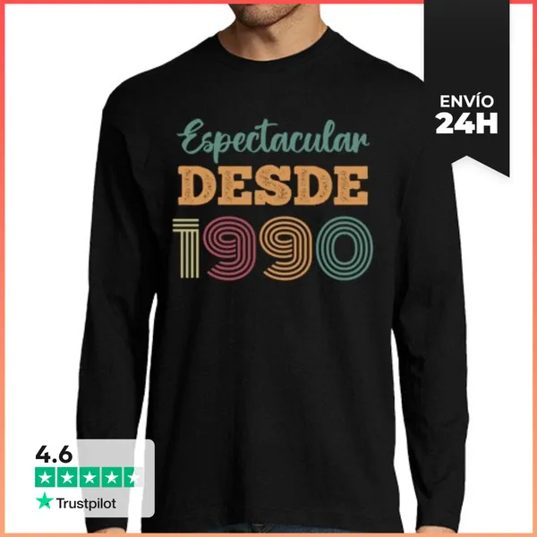 Camiseta Hombre Manga Larga ESPECTACULAR DESDE 1990 LaTostadora