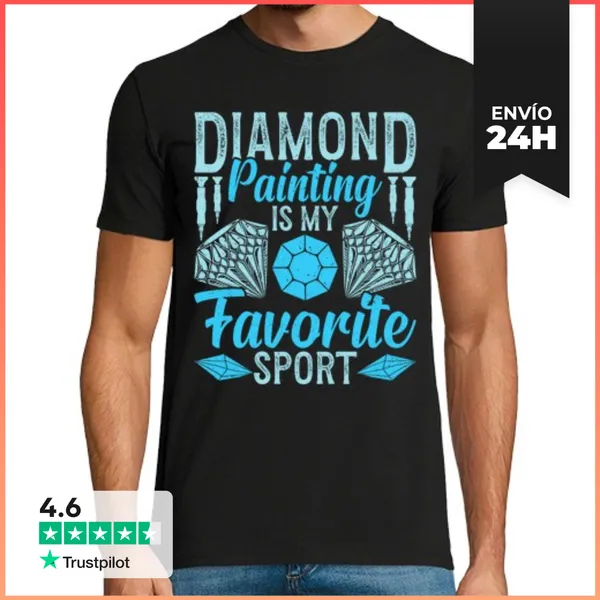 Camiseta Hombre Clásica Pintura De Diamantes Mi Deporte Favorito