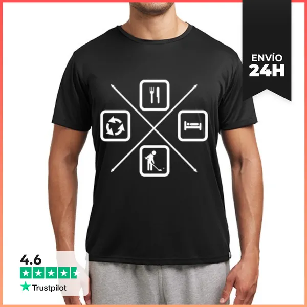 Camiseta Deportiva Hombre El Ciclo De Vida Del Golfista Golf