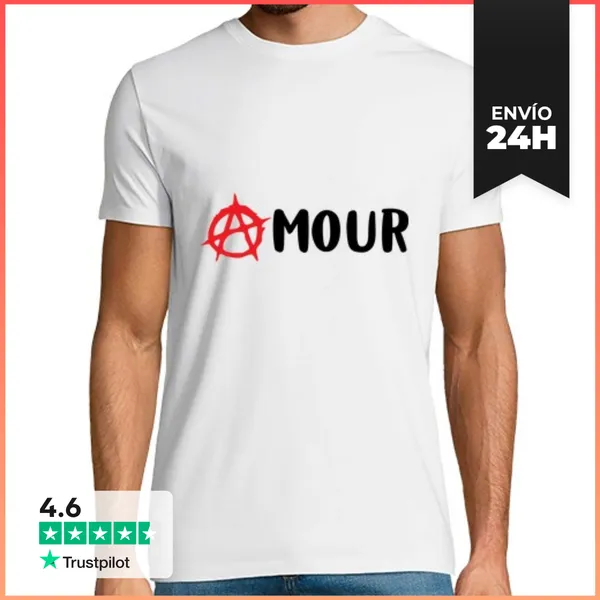 Camiseta Hombre Clásica Amor Anarquía LaTostadora