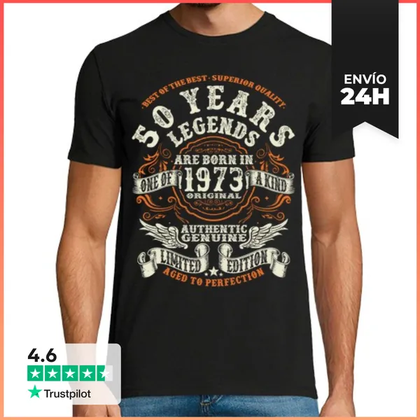 Camiseta Hombre Clásica 50 Años - Nacido En 1973 LaTostadora