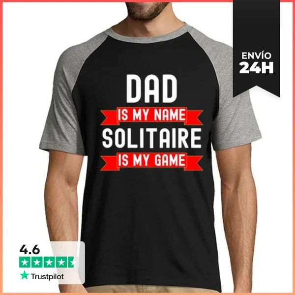 Camiseta Hombre, Estilo Béisbol Papá Es Mi Nombre El Solitario Es