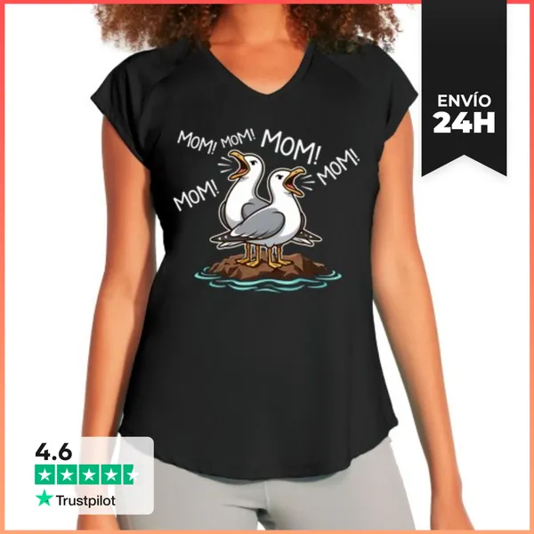 Camiseta Deportiva Mujer Mamá Gaviota Divertida Mamás Gaviotas