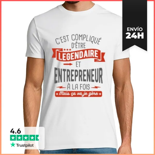 Camiseta Hombre Clásica Legendario Y Emprendedor LaTostadora